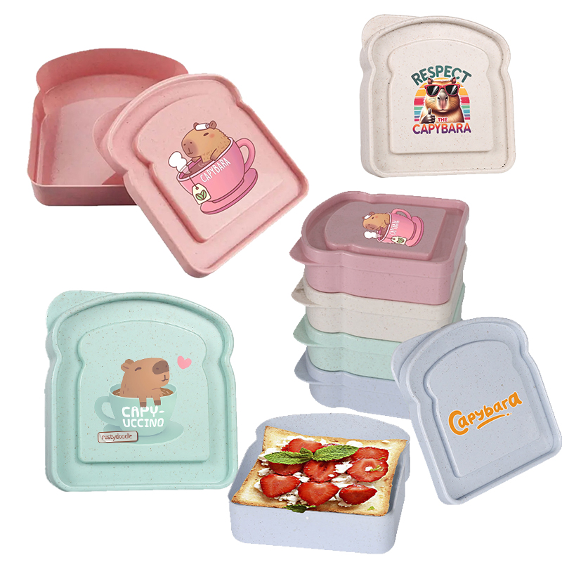 Food Storage On Table - Capybara Sandwich Voedselopbergdoos Container Salade Fruit