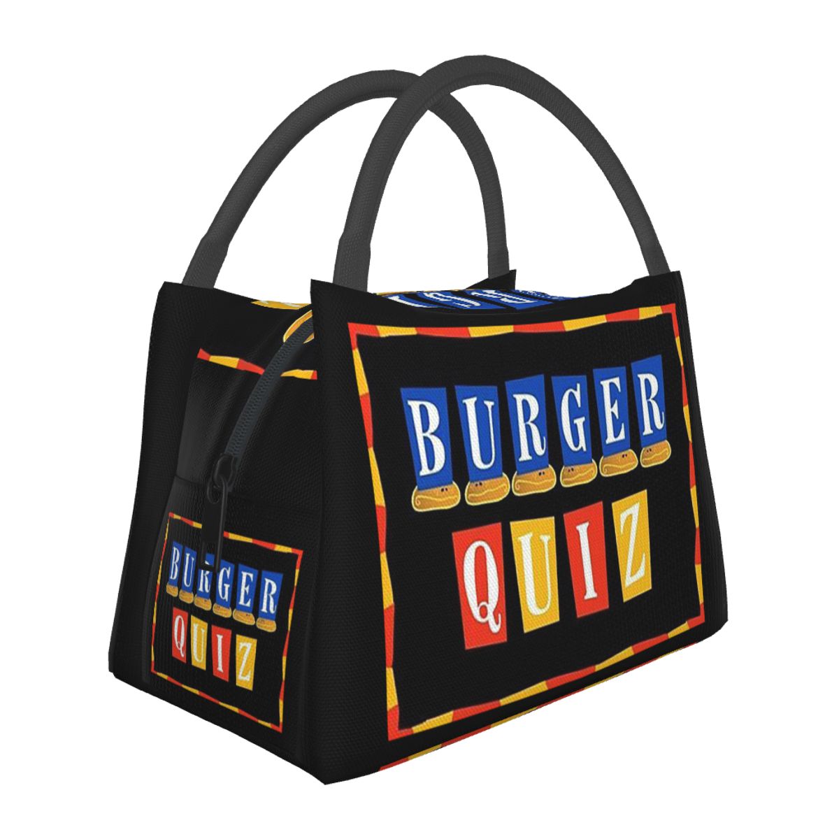 Food Storage Quiz - Burger Quiz Nieuw Logo Geïsoleerde Lunchtas
