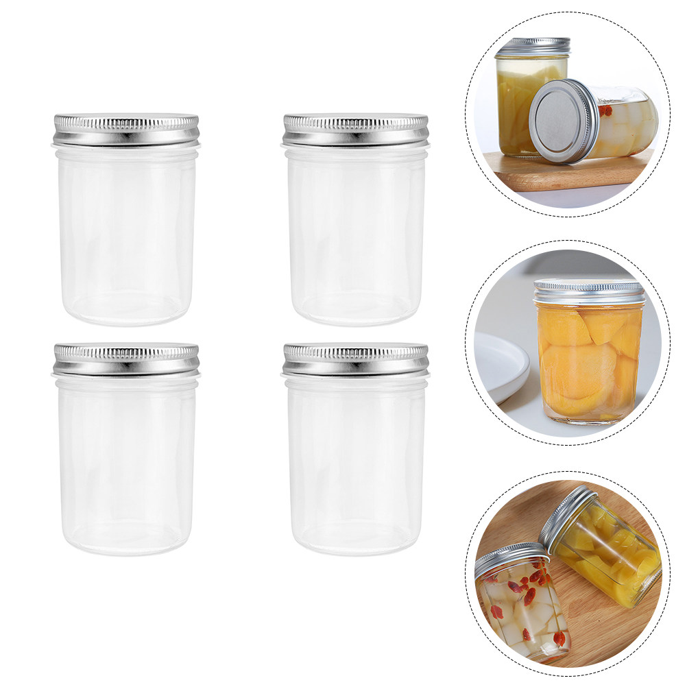Food Storage Jars - 4 stuks glazen inmaakpotten, luchtdichte, vocht-