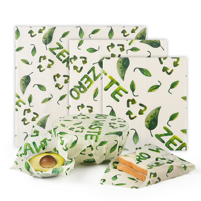 Food Storage Zipper Bags - 3 stuks bijenwas bewaardoek, bijenwasdoek, ademend,
