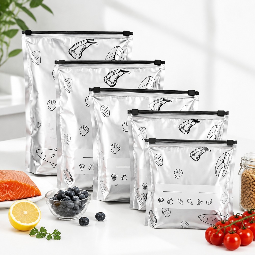 Food Storage Zipper Bags - 35 Stuks Aluminiumfolie Voedselopbergzakjes Herbruikbare Ritszakjes