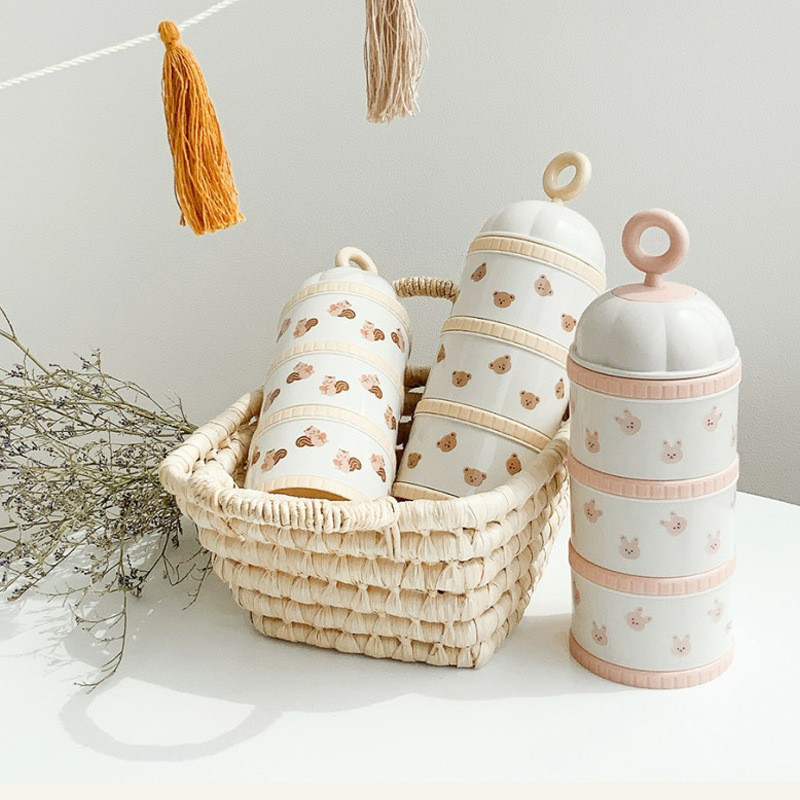 Food Storage Baby - Schattige beer melkpoeder doos babyvoeding accessoires
