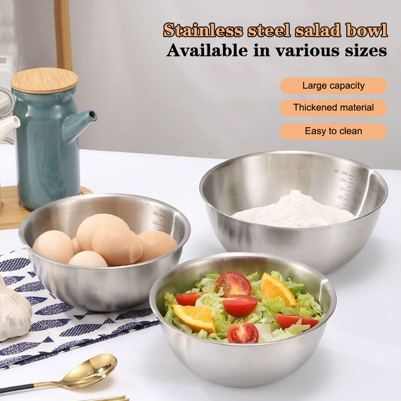 Food Storage Essentials - 1-delige roestvrijstalen kommenset met schaalverdeling voor