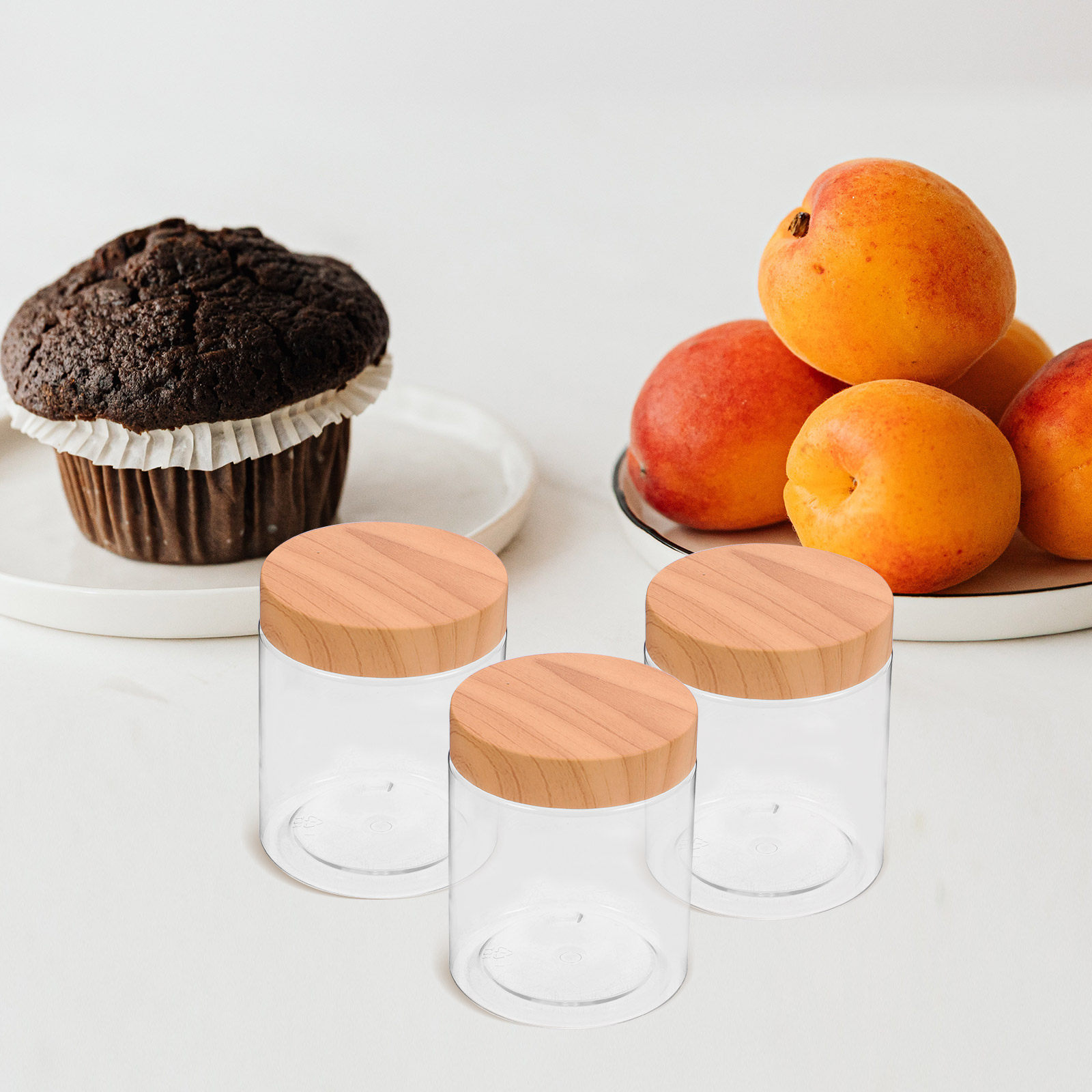Food Storage Jars - 6-delige keukenopslagcontainers, luchtdichte, transparante plastic voorraadpotten