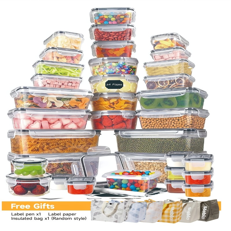 Food Storage On Table - 48-delige BPA-vrije voedselbewaarset – 24 luchtdichte