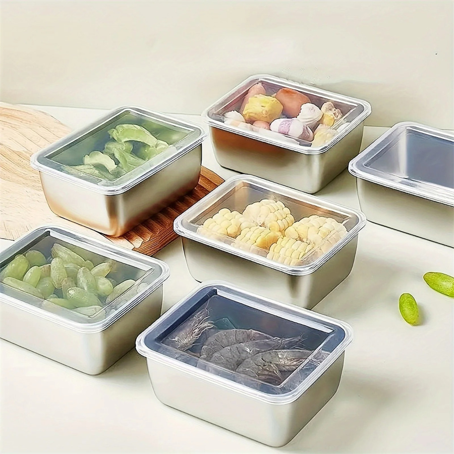 Food Storage On Table - 1/3/5 Stuks Rvs Voedsel Opbergdoos Vershouddoos