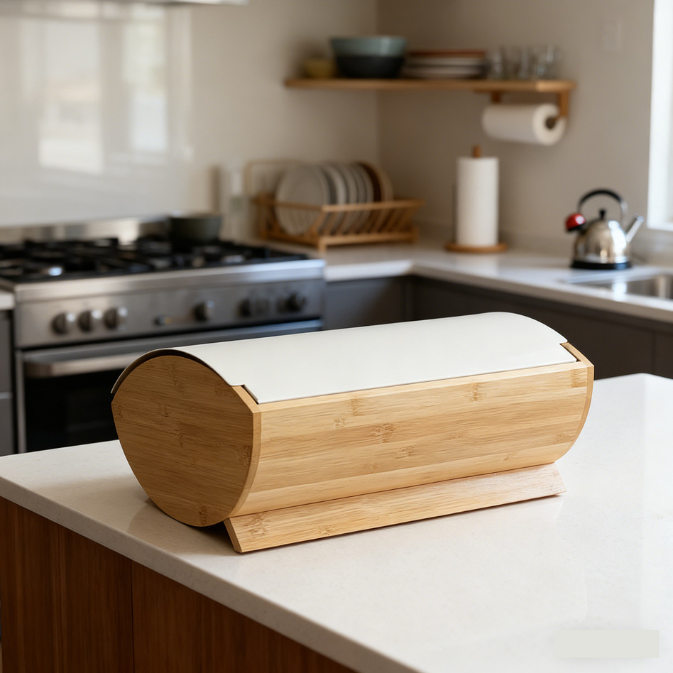 Brooddoos met bamboe deksel, h - Bread Box Bamboo recensie en prijs