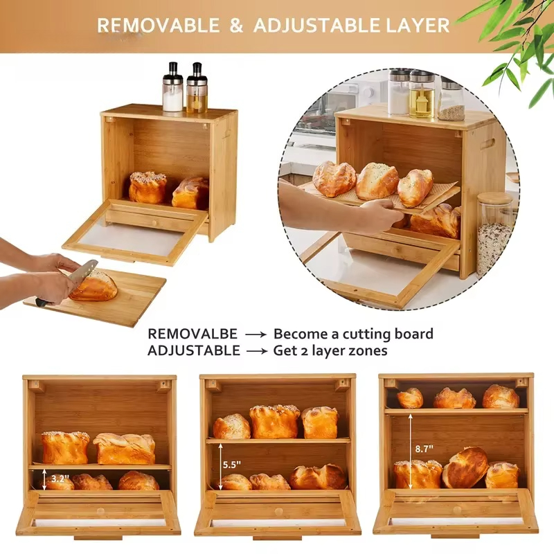 Bamboe broodtrommel met 2 lage - Bread Box Bamboo recensie en prijs