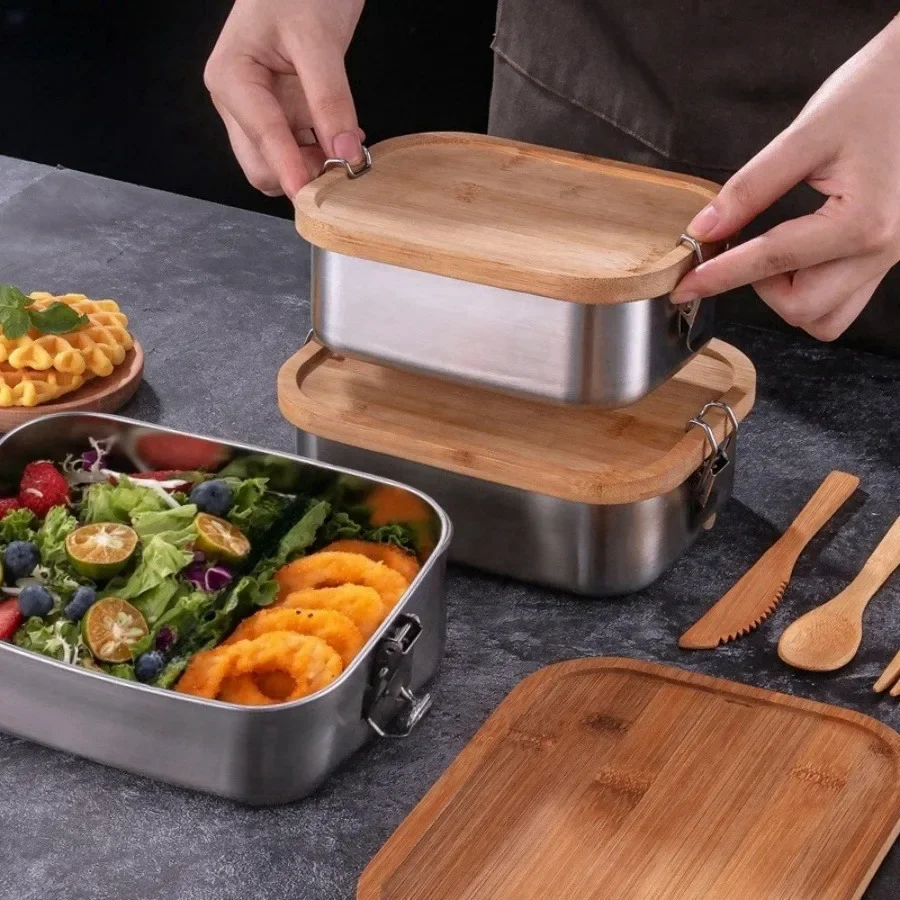 Nieuwe 304 roestvrijstalen lun - Food Storage On Table recensie en prijs