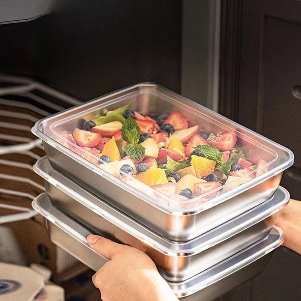 Serveerschaal van roestvrij st - Food Storage On Table recensie en prijs