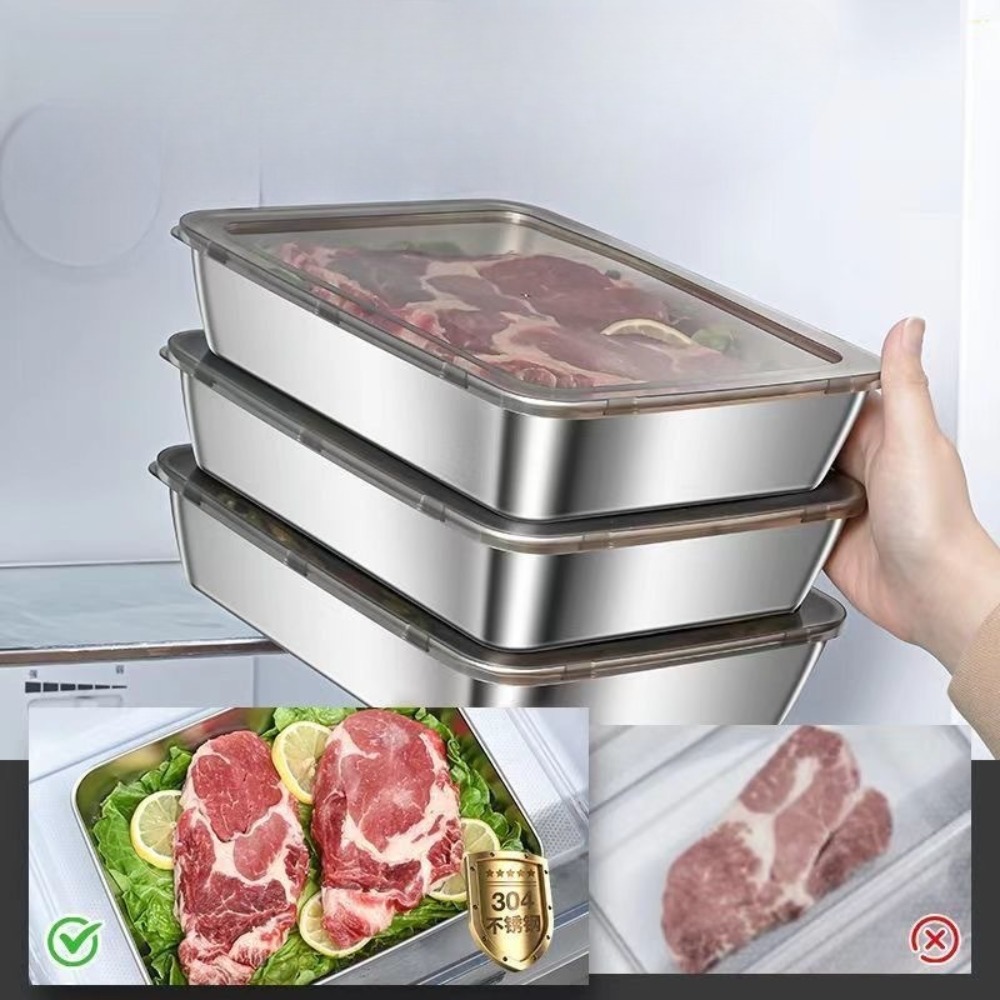 Serveerschaal van roestvrij st - Food Storage On Table recensie en prijs