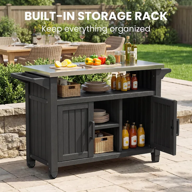Buiten Grilltafel Grillkar met - Food Storage In Cabinets recensie en prijs
