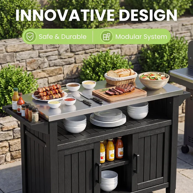 Buiten Grilltafel Grillkar met - Food Storage In Cabinets recensie en prijs