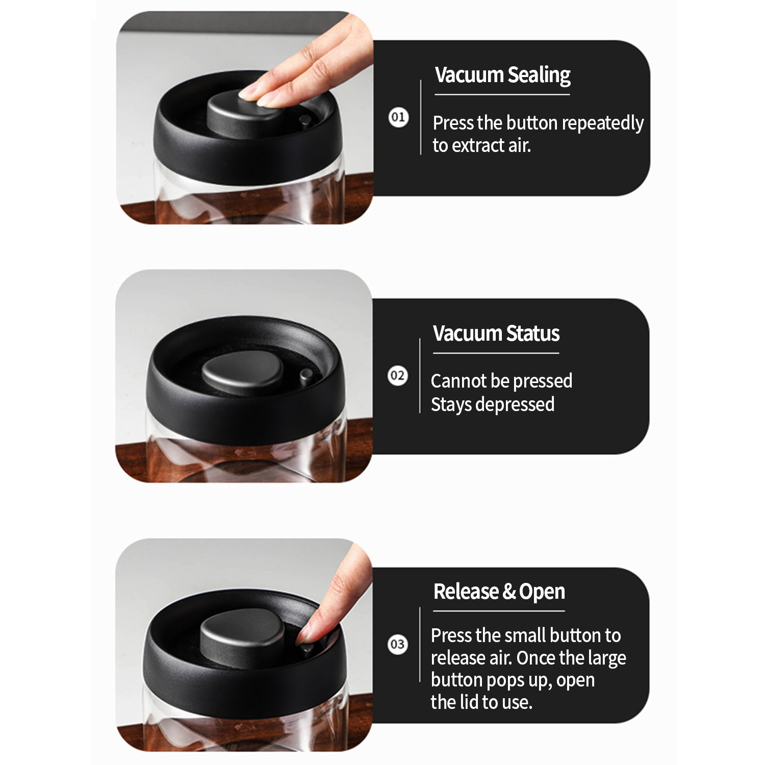 OANKR Vacuüm Koffiebus 500ml 9 - Food Storage Jars recensie en prijs