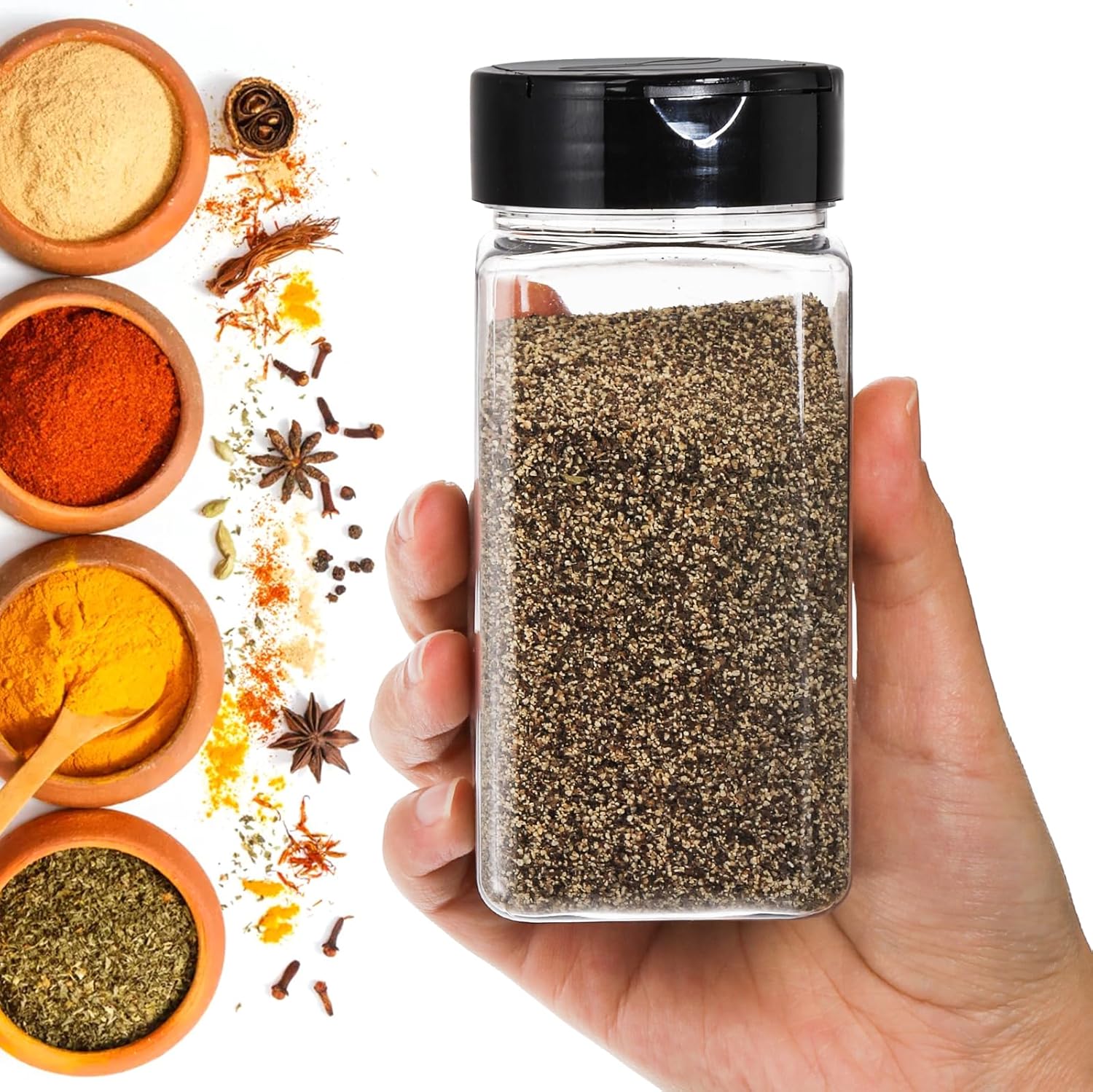 Vierkante grote plastic kruide - Food Storage Jars recensie en prijs