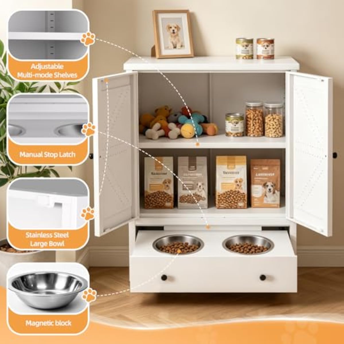 Metalen voerbak voor huisdiere - Food Storage In Cabinets recensie en prijs
